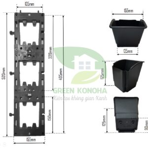 Bộ module trồng cây vườn tường đơn