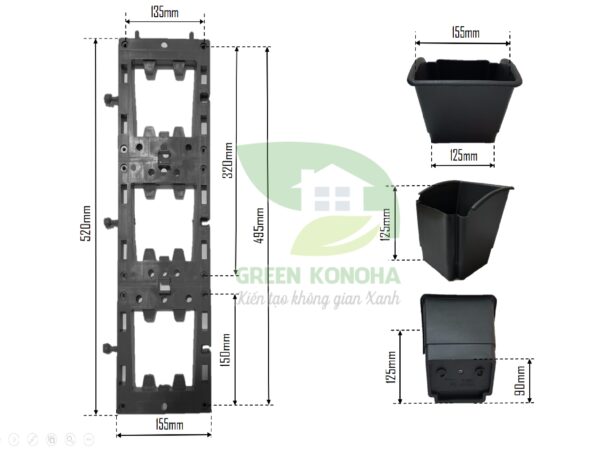 Bộ module trồng cây vườn tường đơn